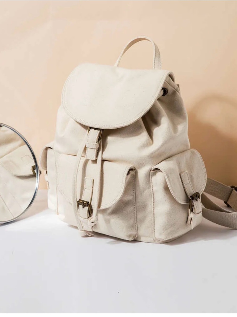 Universal Thread Cream Textured Drawstring Backpack